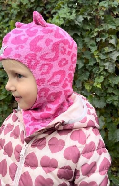 ЗИМОВА ШАПКА ШОЛОМ BEEZY з леопардом 2450/pink/24 zimova-shapka-sholom-beezy-z-leopardom-2450pink24 фото
